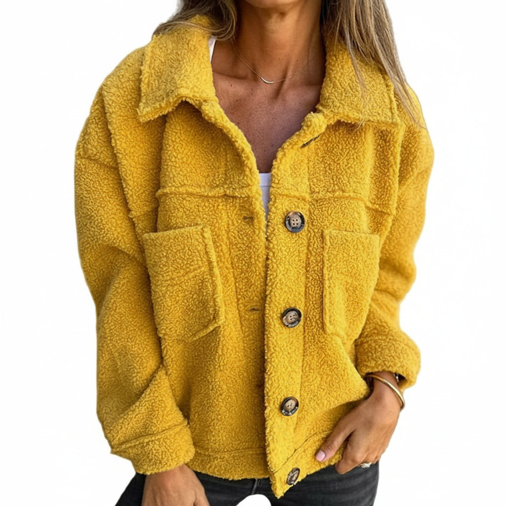 Veste Boutonnée Femme en Style Sherpa 0