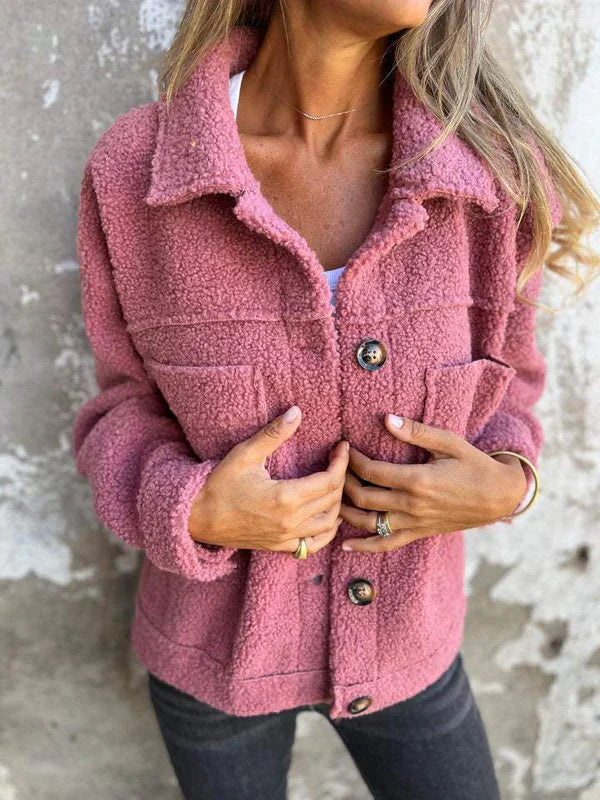 Veste Boutonnée Femme en Style Sherpa 6