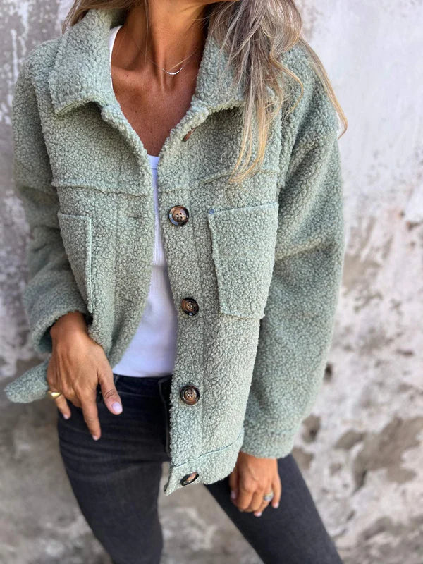 Veste Boutonnée Femme en Style Sherpa 7
