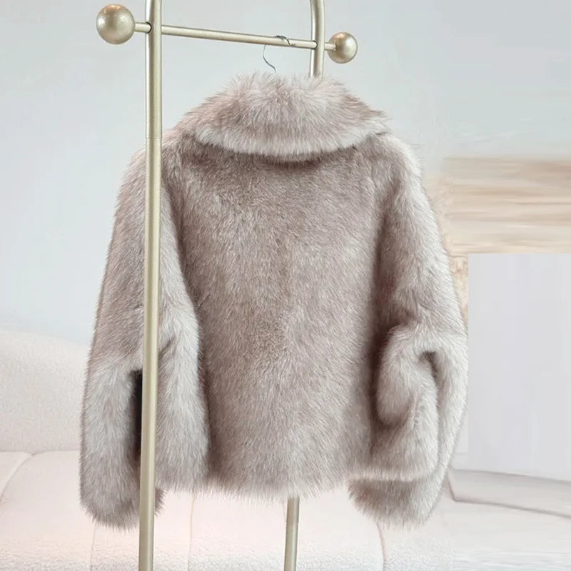 Veste Courte Femme en Fausse Fourrure Chic 2