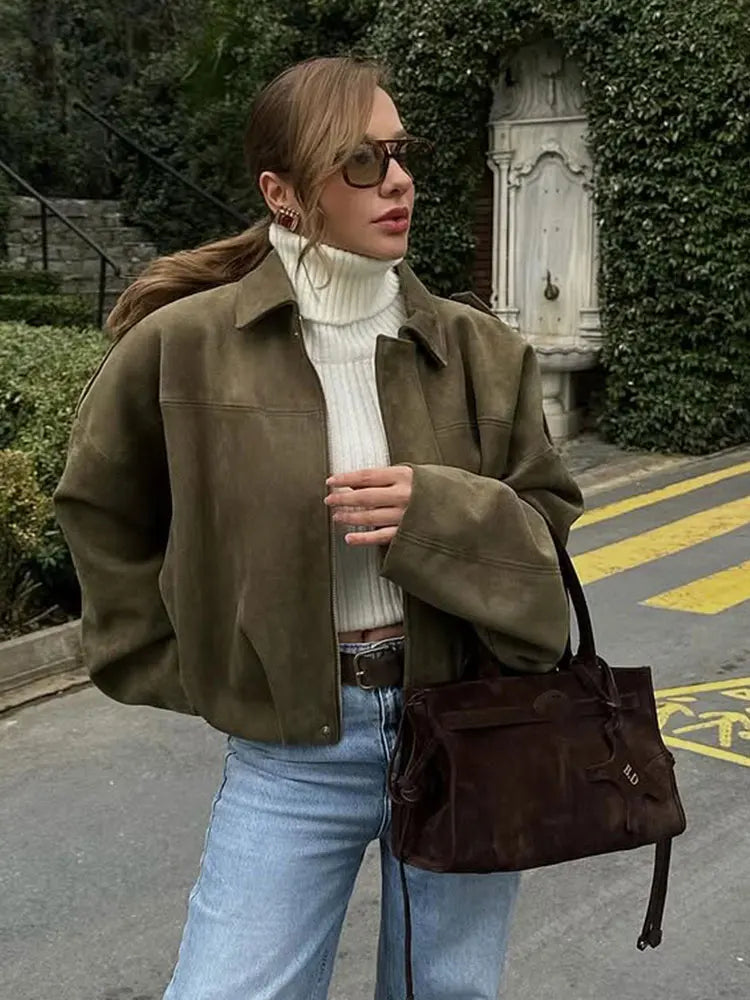 Veste Femme Blouson Aviateur Ample Moderne 1