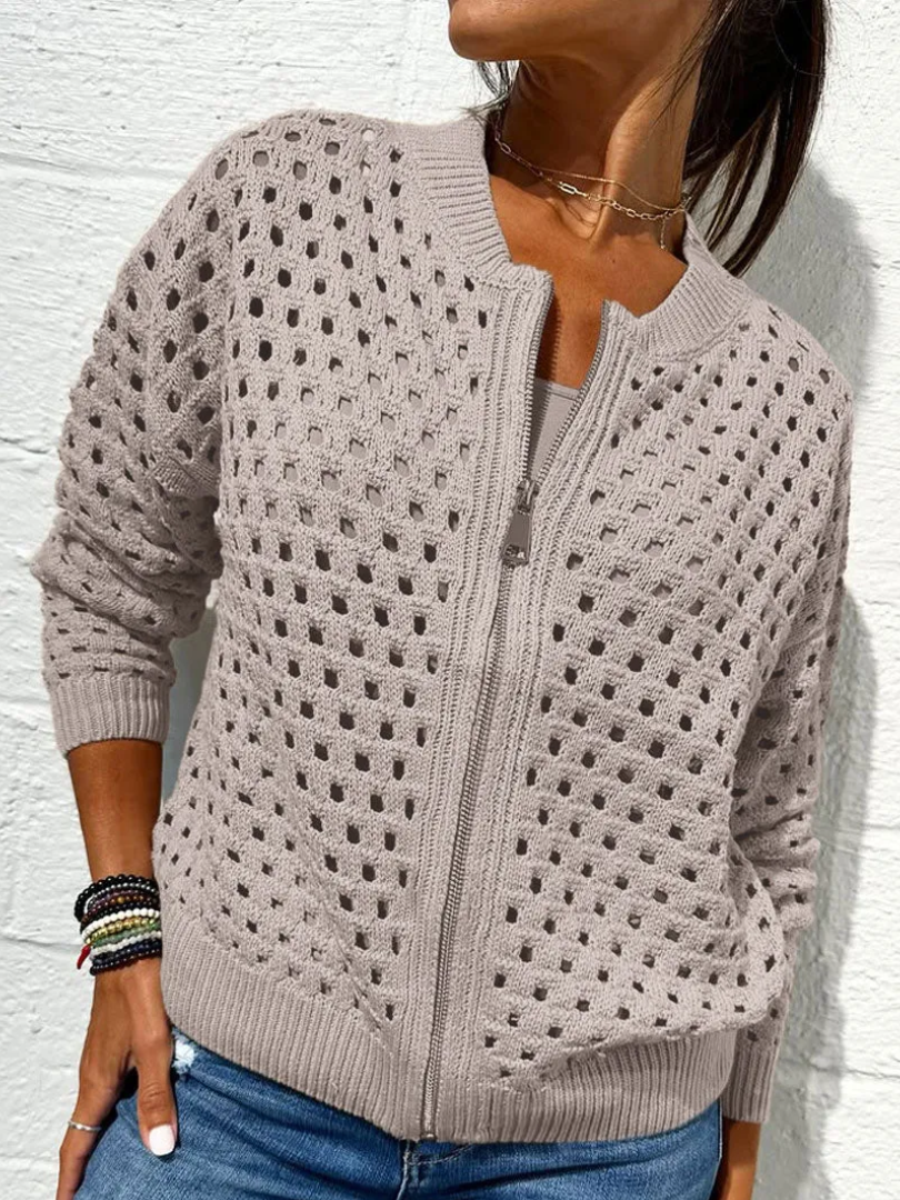 Veste Femme Chic avec Détails Perforés 2