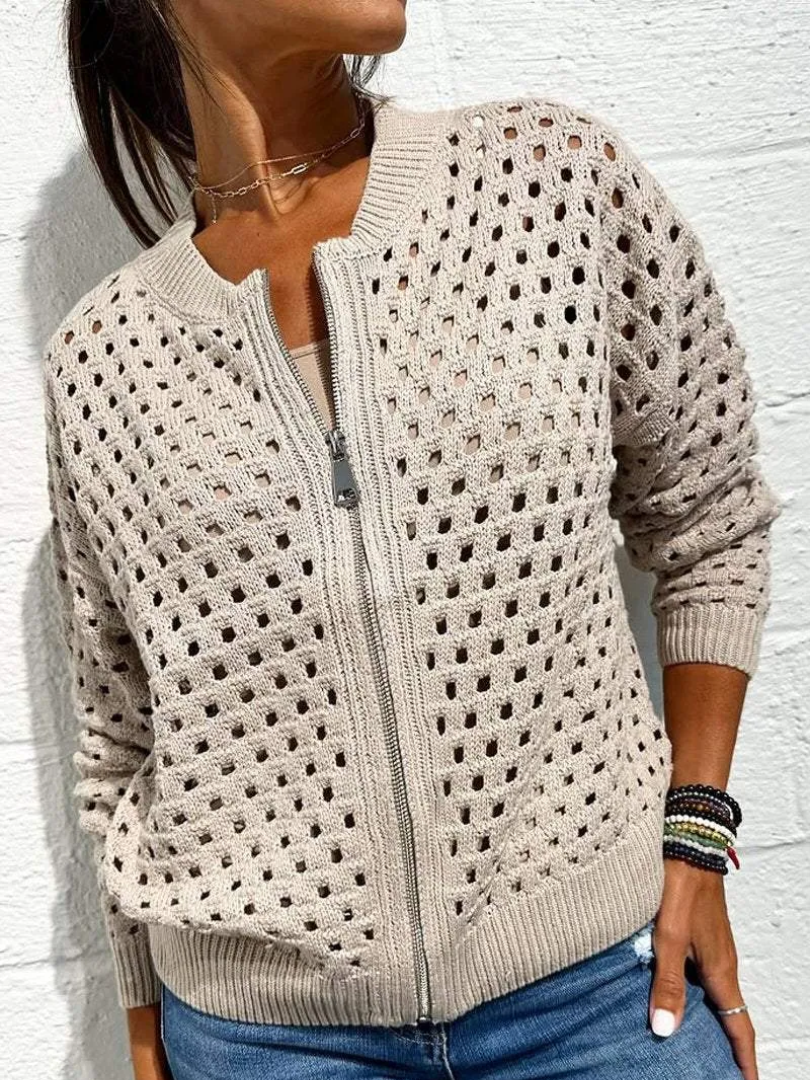 Veste Femme Chic avec Détails Perforés 4