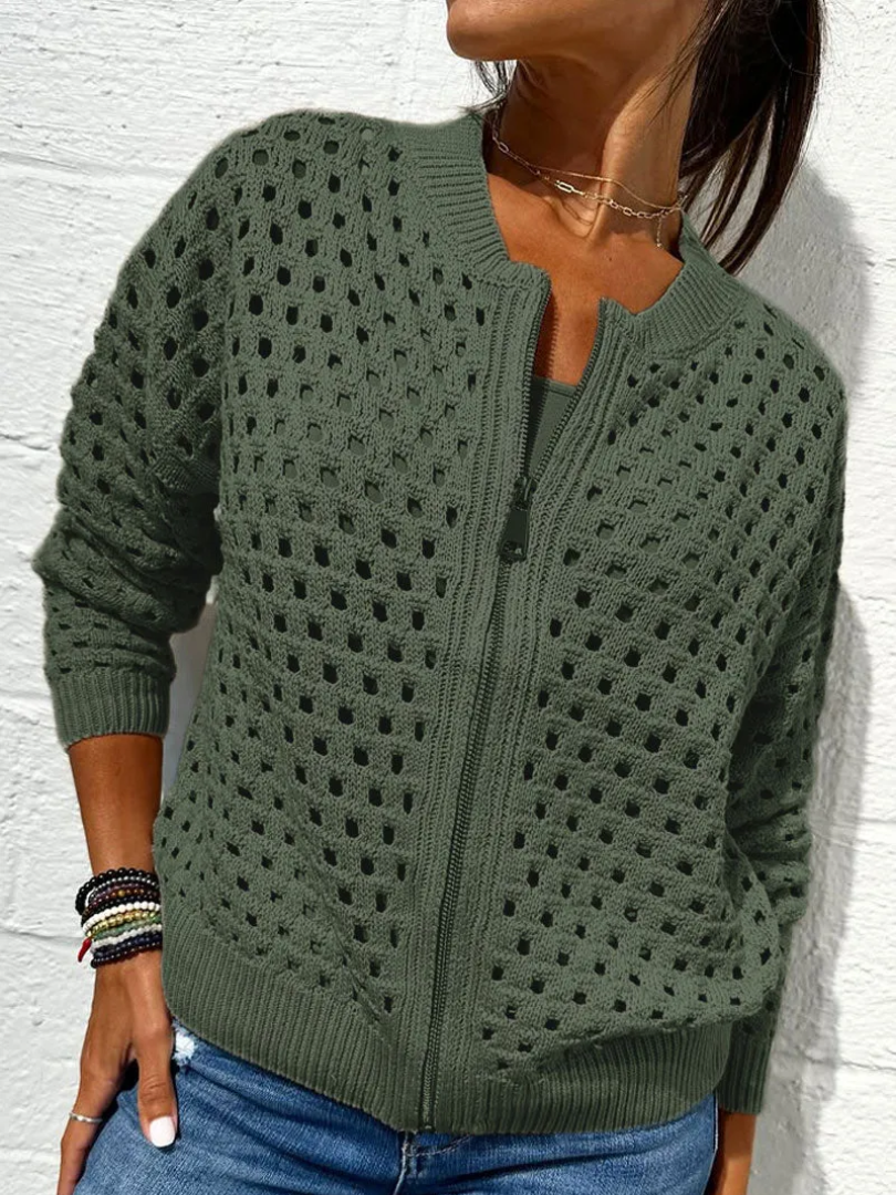Veste Femme Chic avec Détails Perforés 5