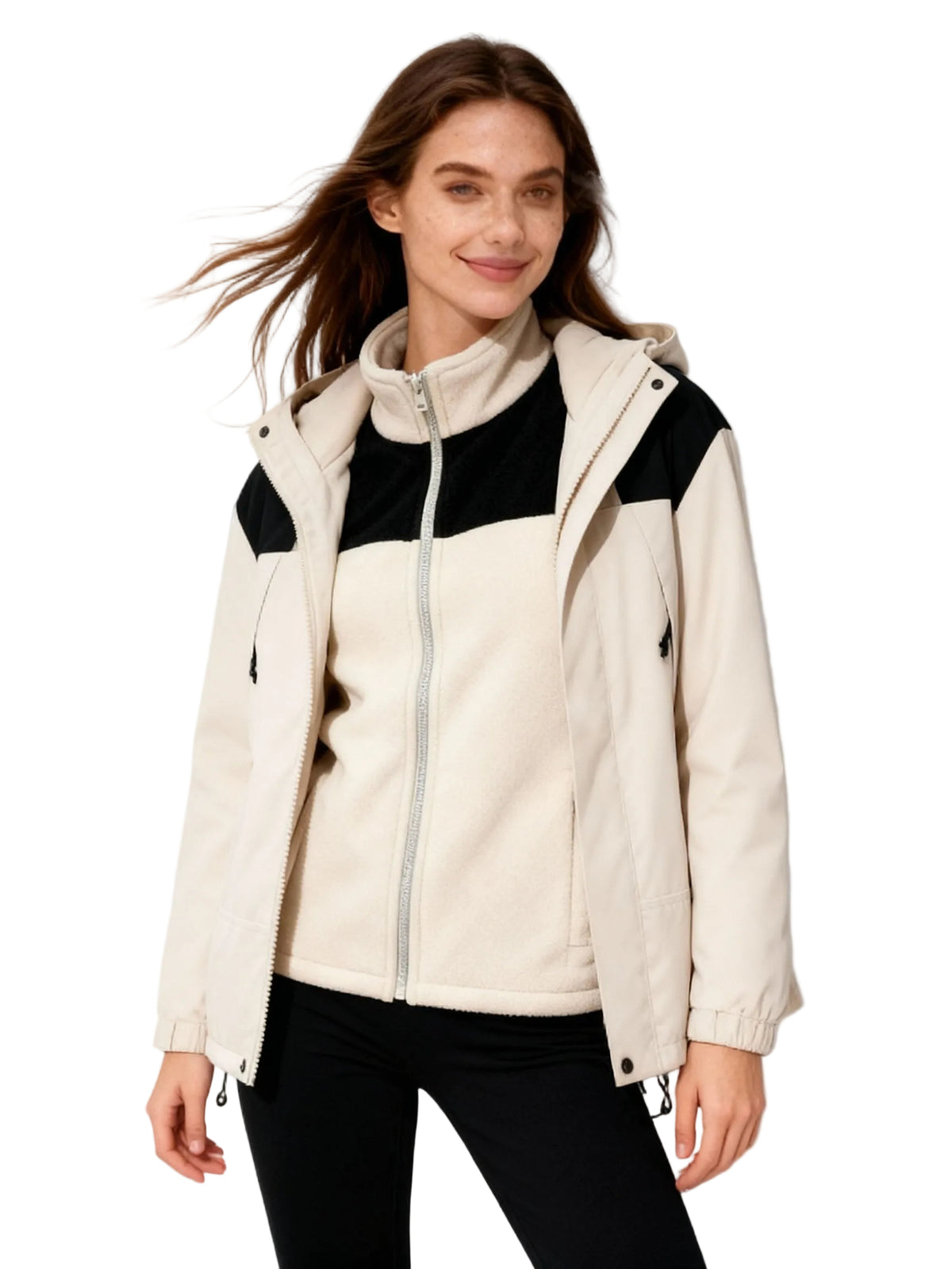 Veste Femme Hiver à Capuche 3 en 1 Monochrome 0