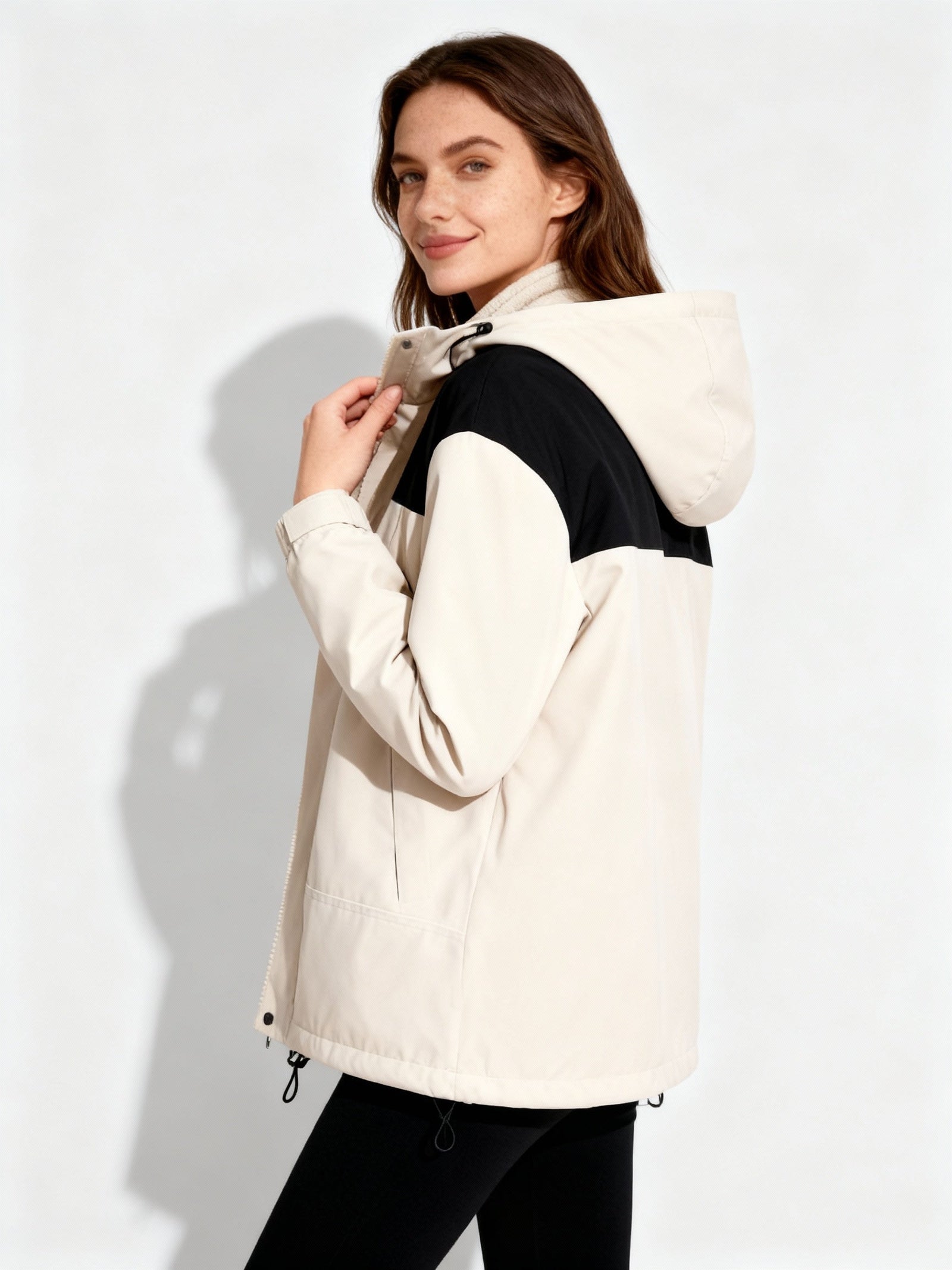 Veste Femme Hiver à Capuche 3 en 1 Monochrome 2