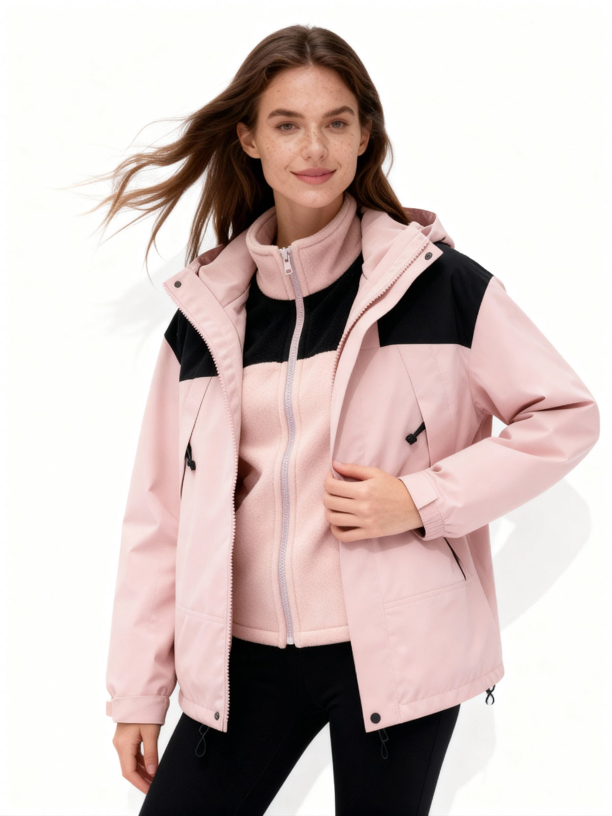 Veste Femme Hiver à Capuche 3 en 1 Monochrome 7