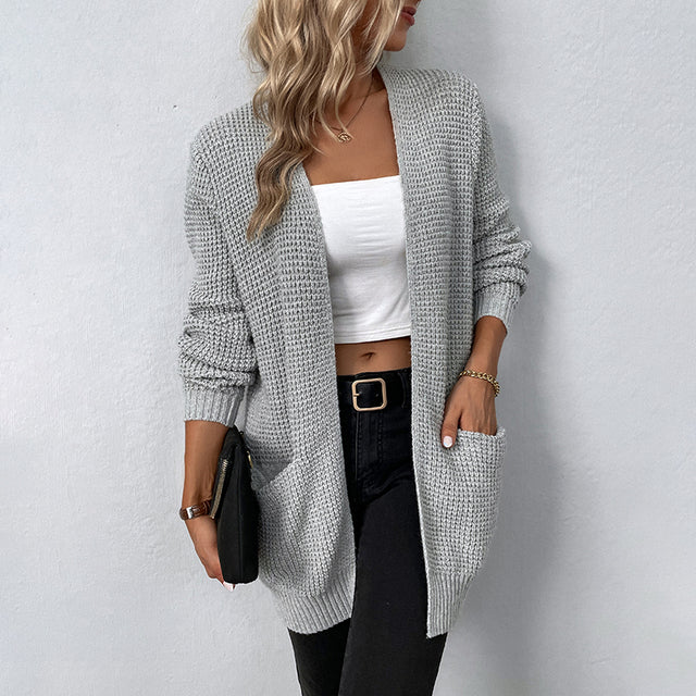 Veste Femme Longue Élégante en Tissu Pratique pour Hiver