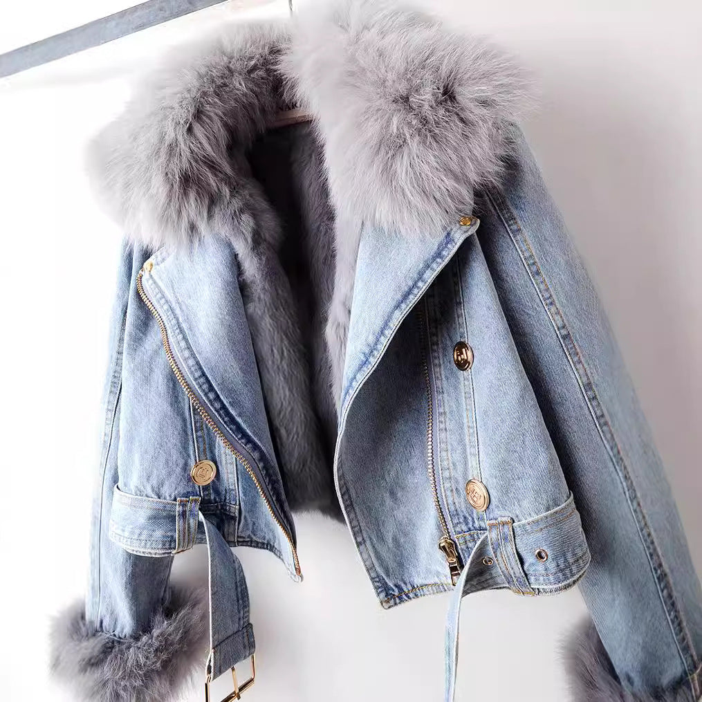 Veste Femme Motard Ceinturée avec Bordure Chic 5