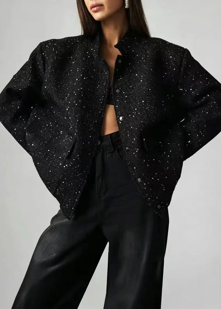 Veste Femme Oversize Décontractée Col Montant Automne 2