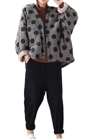 Veste Femme Parka À Carreaux Design Unique Col En V 1