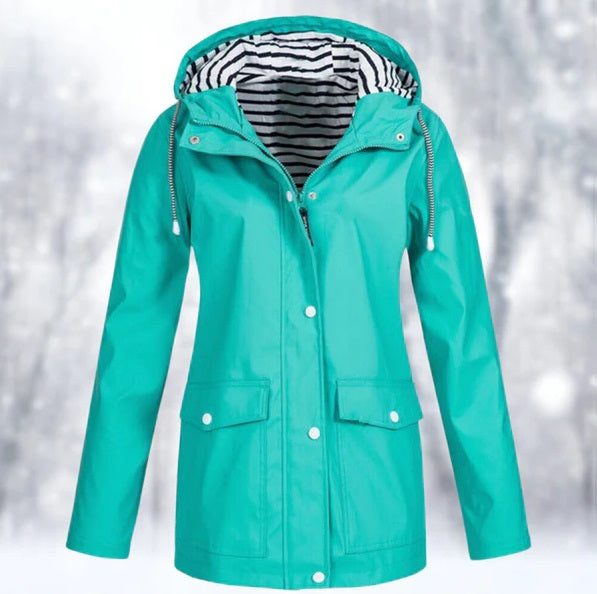 Veste Femme Protection Contre Les Intempéries Ajustée Tissu Résistant 1