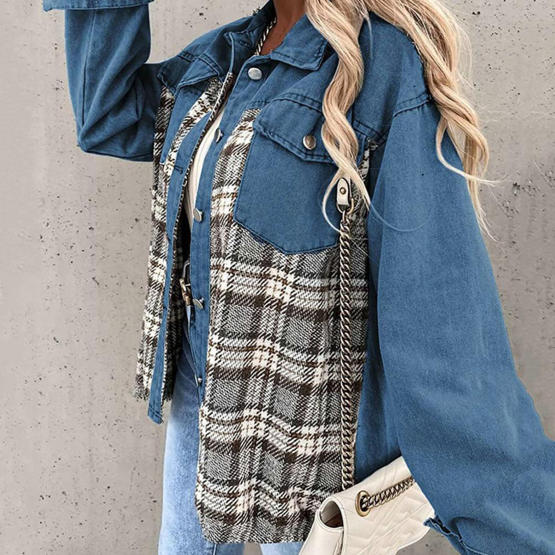 Veste Femme Tendance Automne Design À Carreaux 4