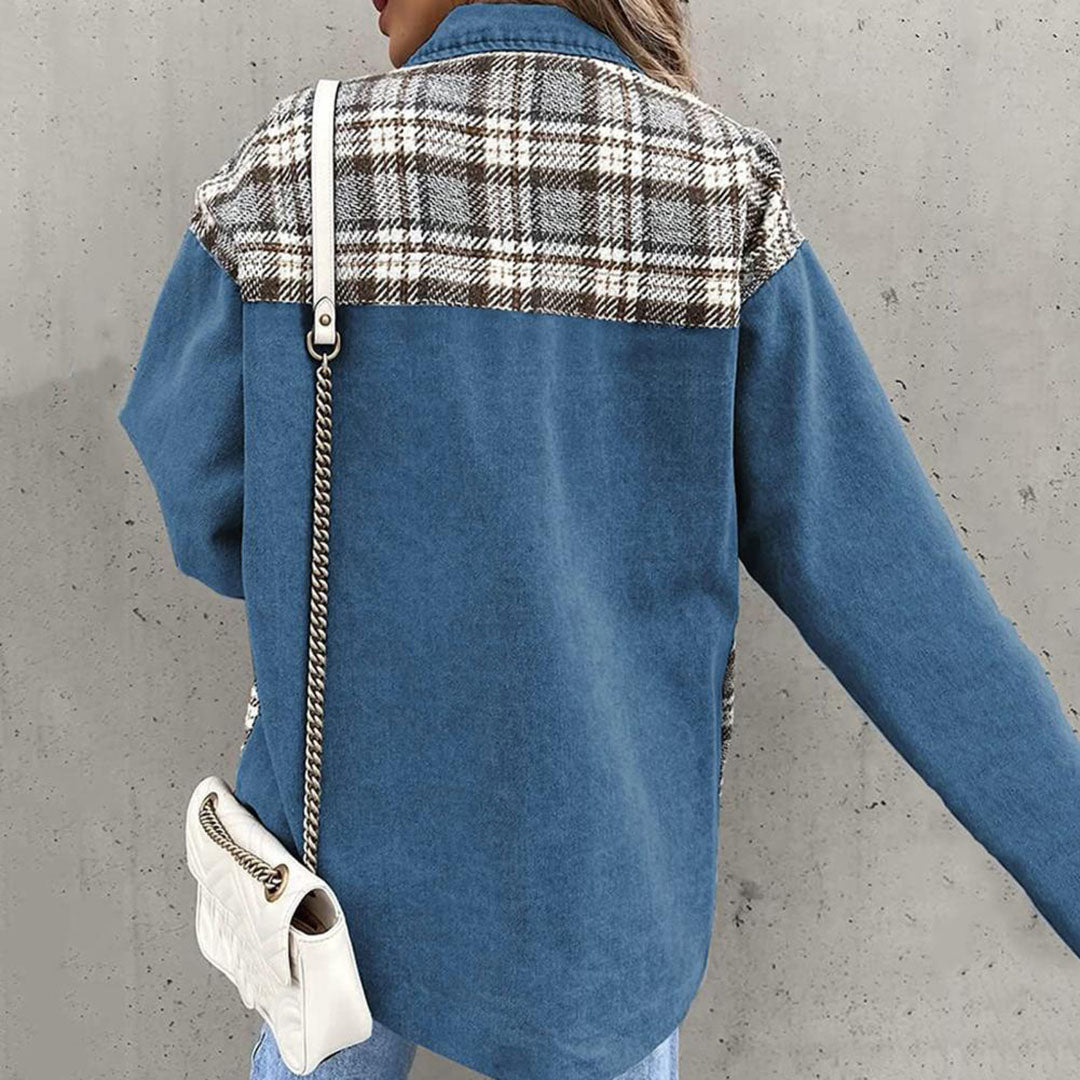 Veste Femme Tendance Automne Design À Carreaux 5