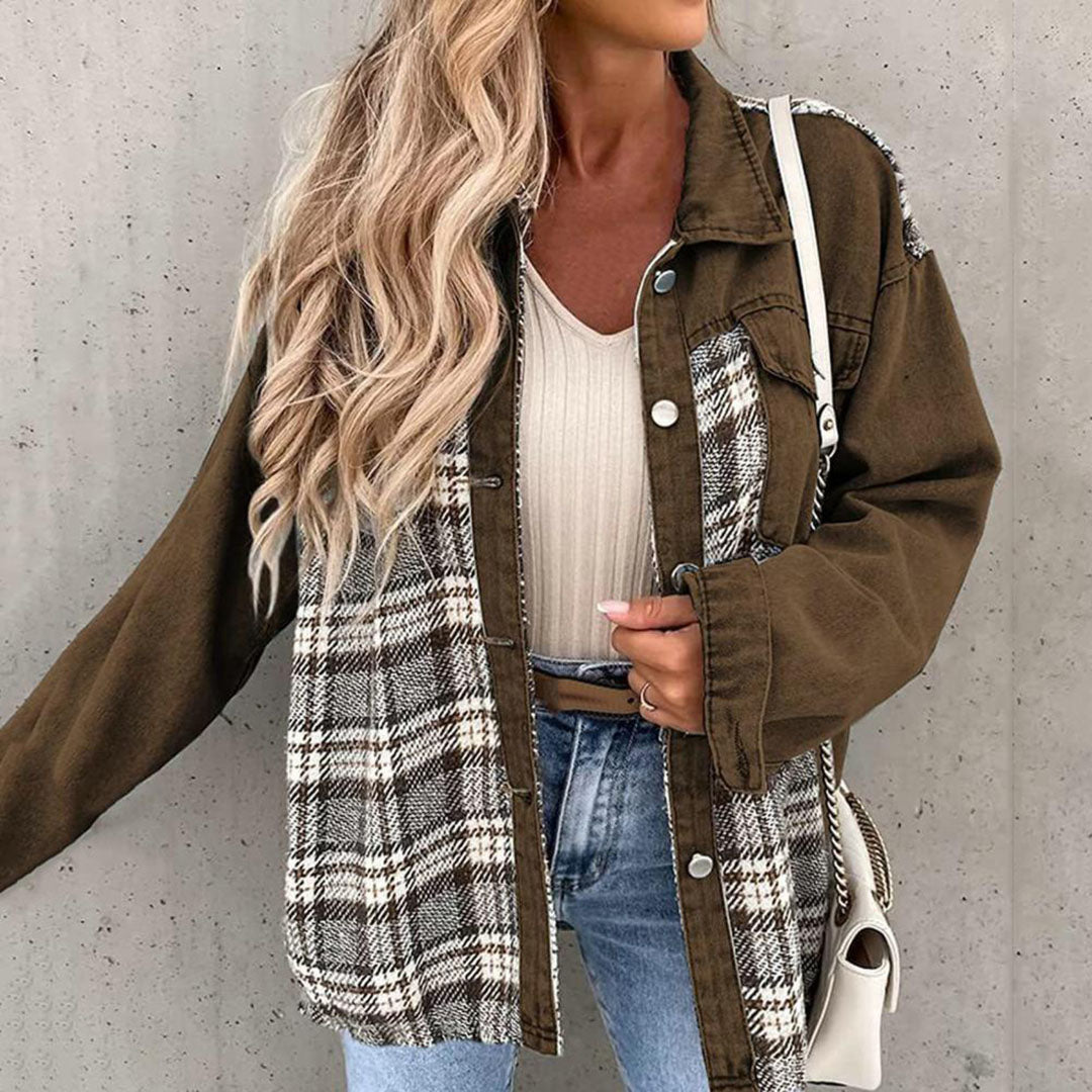Veste Femme Tendance Automne Design À Carreaux 7