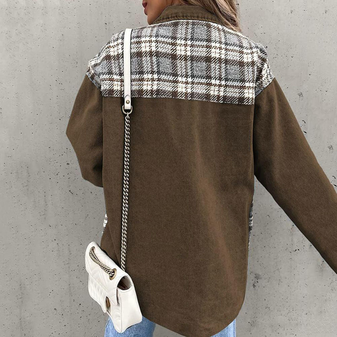 Veste Femme Tendance Automne Design À Carreaux 8