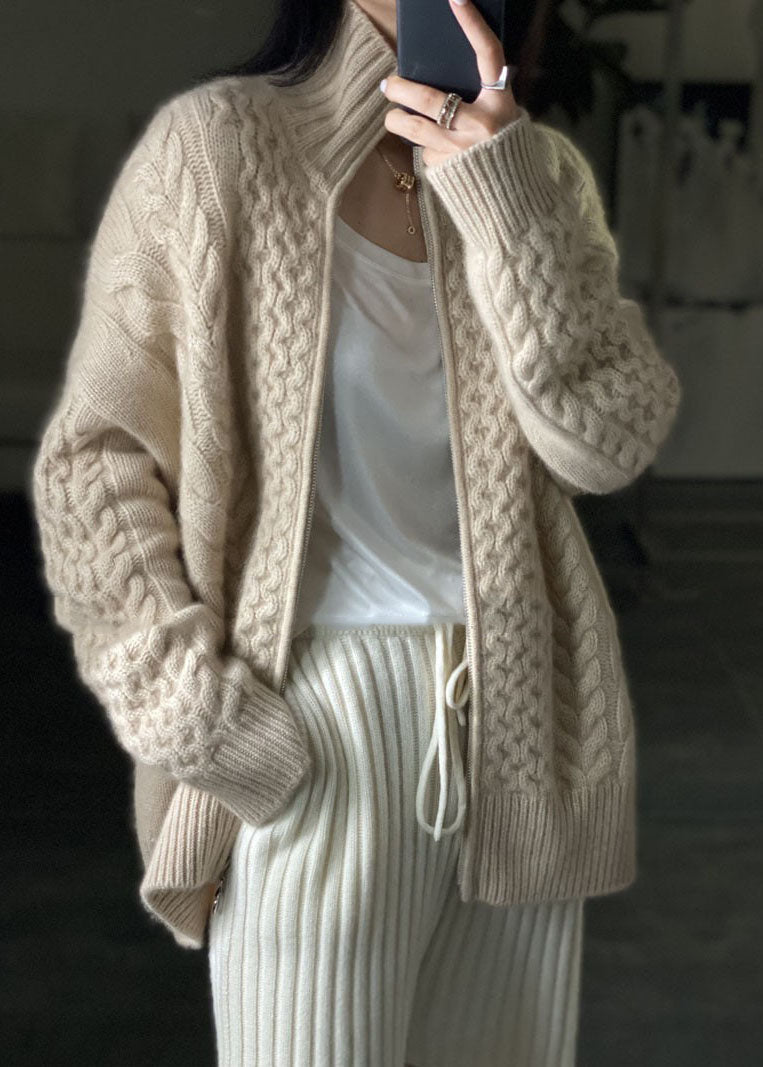 Veste Femme Tricot Col Haut Chic 1