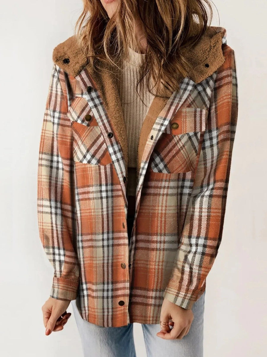 Veste Femme à Carreaux avec Capuche 5