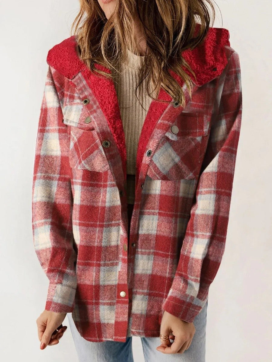 Veste Femme à Carreaux avec Capuche 7