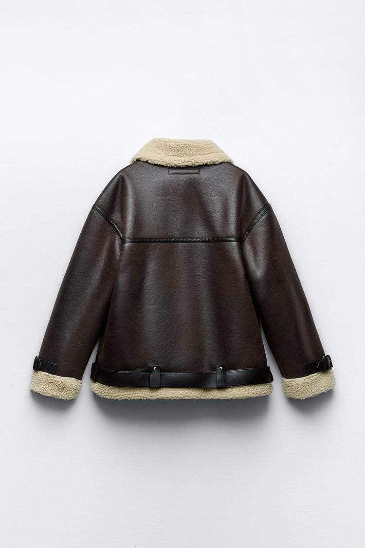 Veste Femme à Revers en Matériau Synthétique 4
