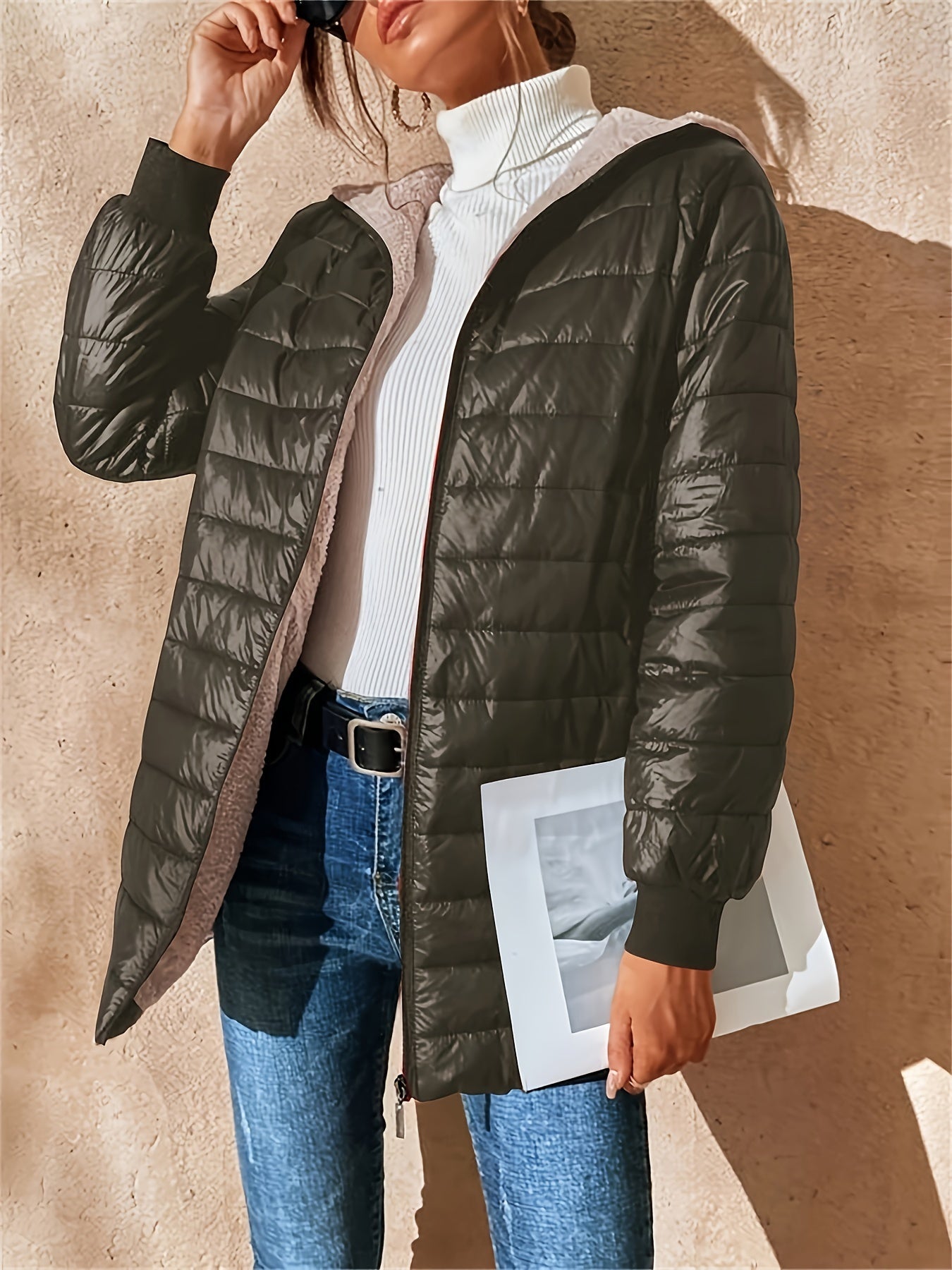 Veste Hiver Femme Moderne Coupe-Vent et Imperméable 0
