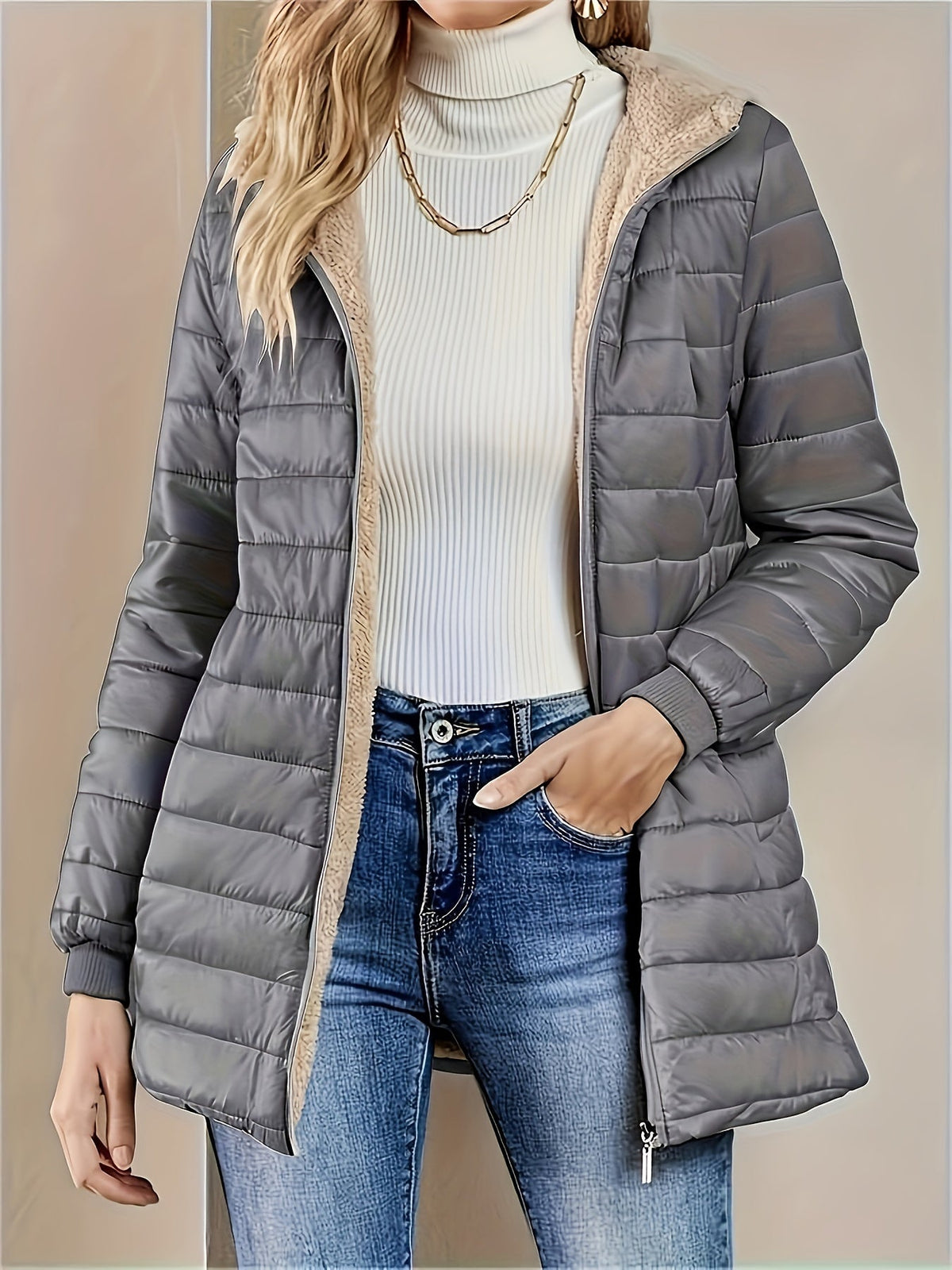 Veste Hiver Femme Moderne Coupe-Vent et Imperméable 6