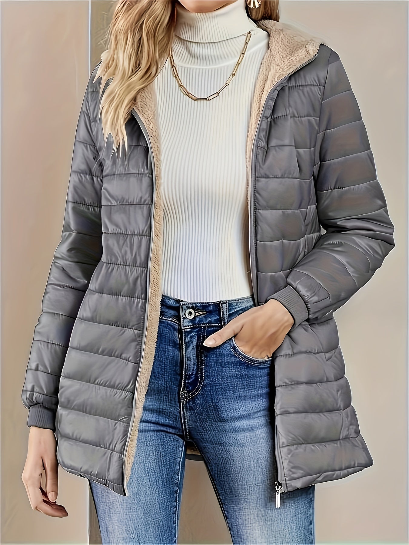 Veste Hiver Femme Moderne Coupe-Vent et Imperméable 6
