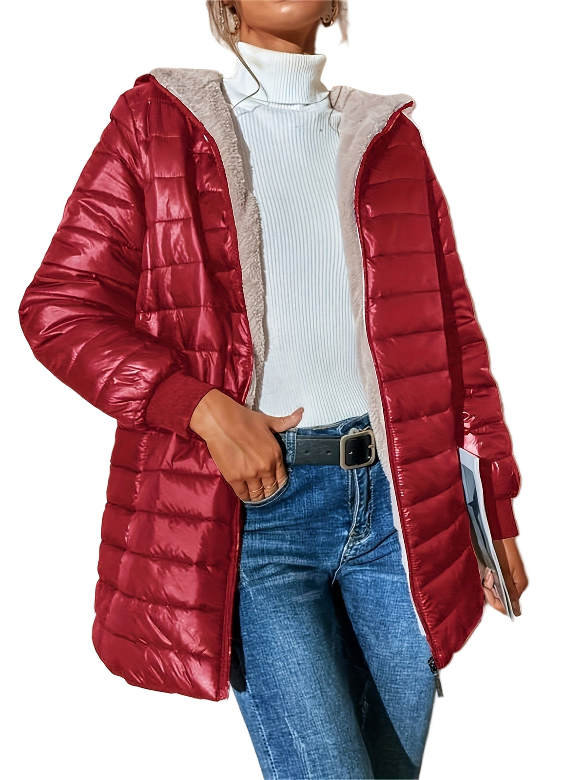 Veste Hiver Femme Moderne Coupe-Vent et Imperméable 8