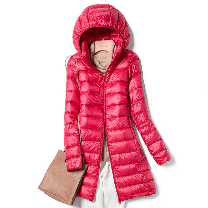 Veste Hiver Femme Ultralégère Casual avec Capuche Amovible 1