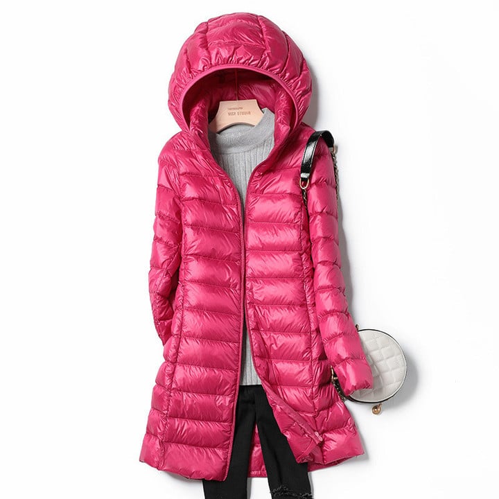 Veste Hiver Femme Ultralégère Casual avec Capuche Amovible 2