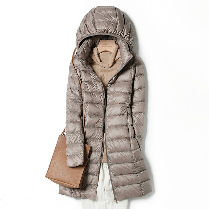 Veste Hiver Femme Ultralégère Casual avec Capuche Amovible 5