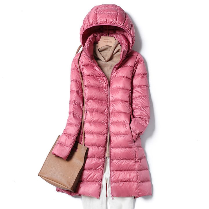 Veste Hiver Femme Ultralégère Casual avec Capuche Amovible 6