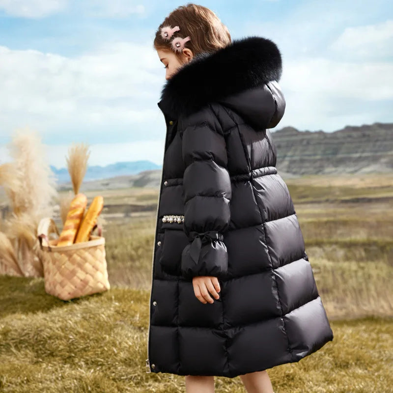 Veste Hiver Fille Avec Capuche et Doublure Chaude 4