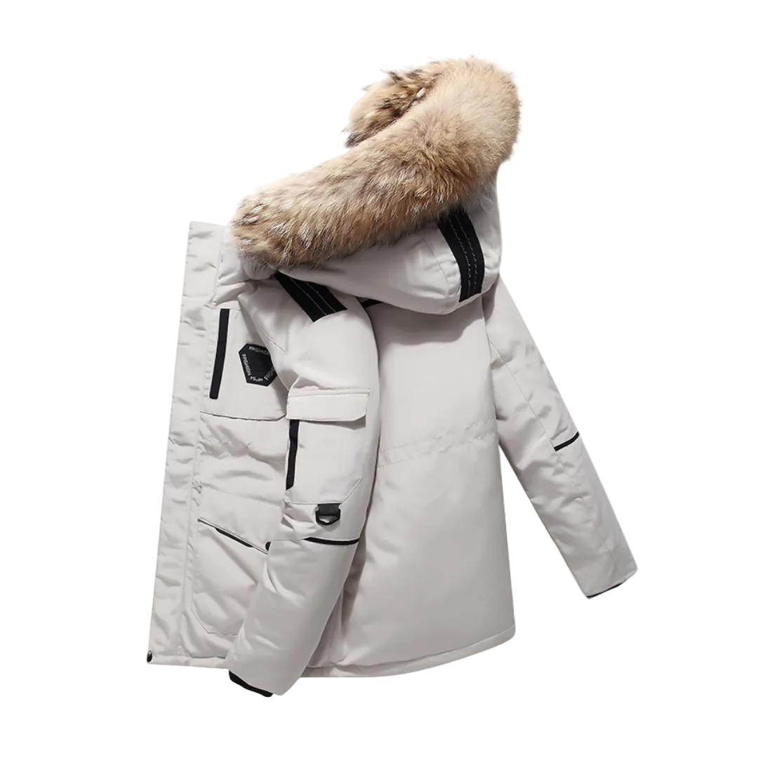 Veste Hiver Homme Col En Fausse Fourrure Moderne 0