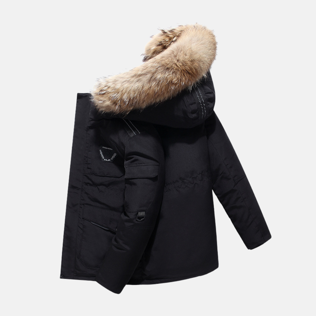 Veste Hiver Homme Col En Fausse Fourrure Moderne 2