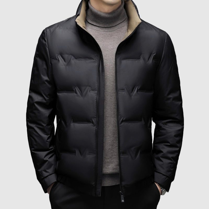 Veste Hiver Homme Zippée Avec Col Montant Design Léger 1