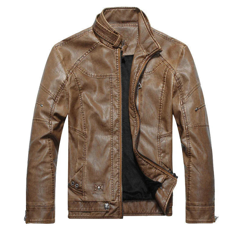 Veste Homme Ajustée Motard Col Montant 0