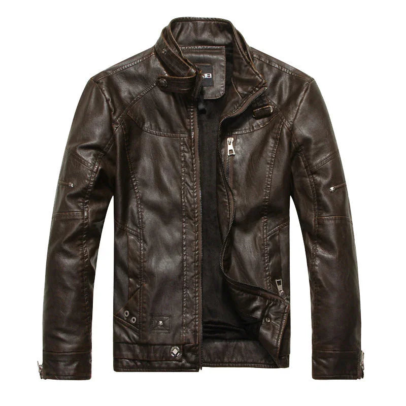 Veste Homme Ajustée Motard Col Montant 1