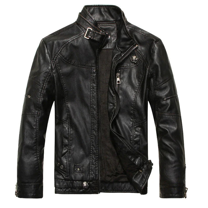 Veste Homme Ajustée Motard Col Montant 2