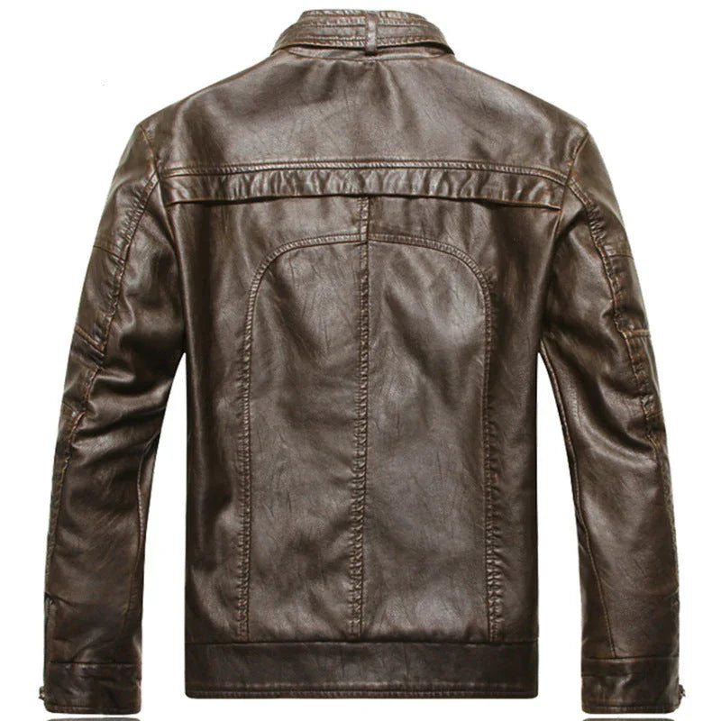 Veste Homme Ajustée Motard Col Montant 3