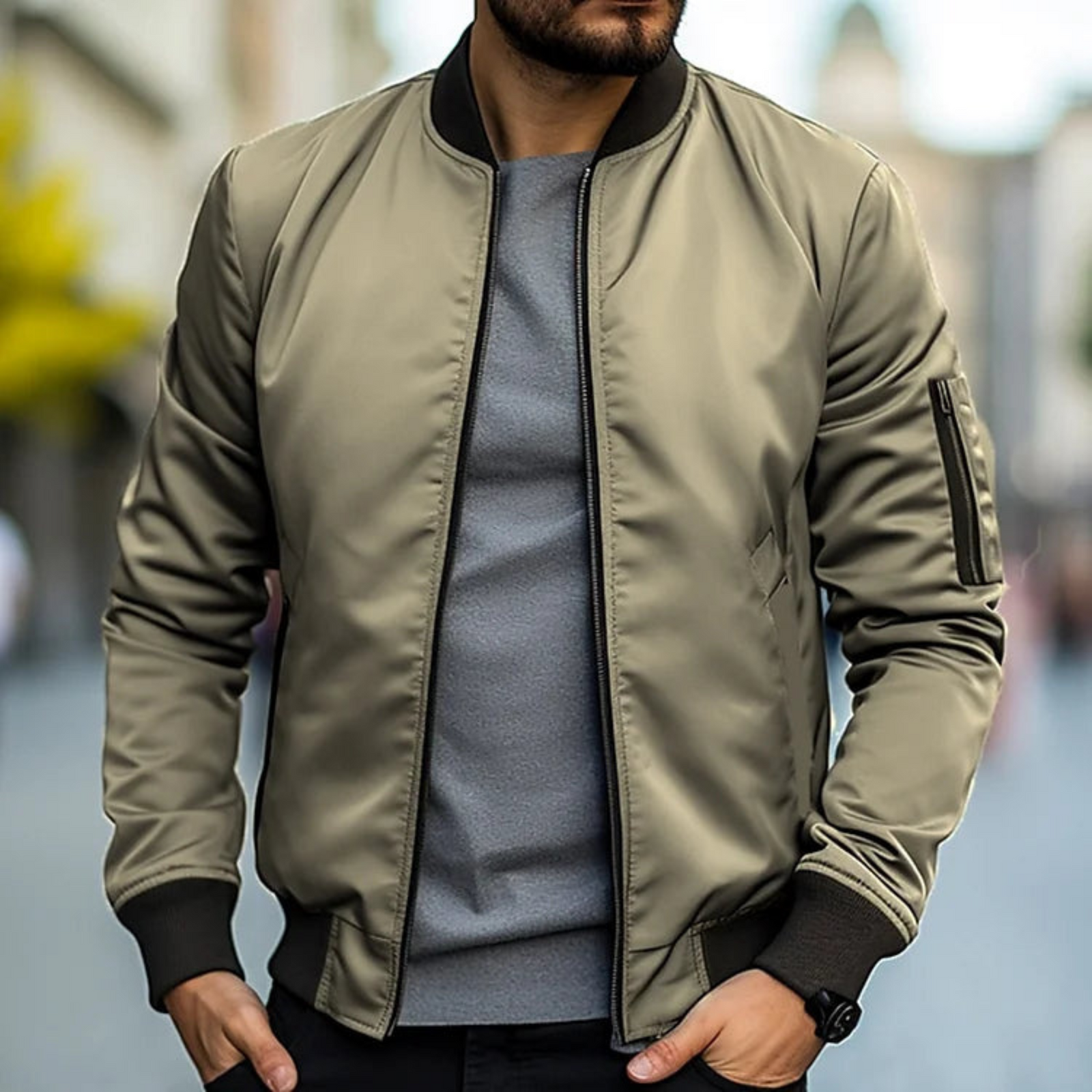 Veste Homme Bomber Style Urbain Col Montant 3