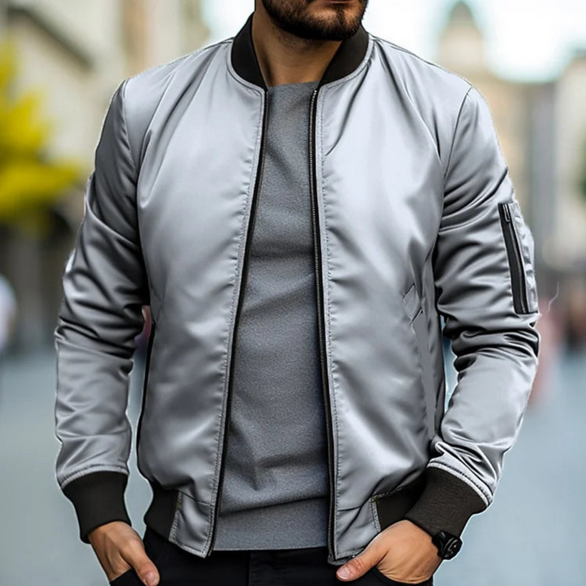 Veste Homme Bomber Style Urbain Col Montant 5
