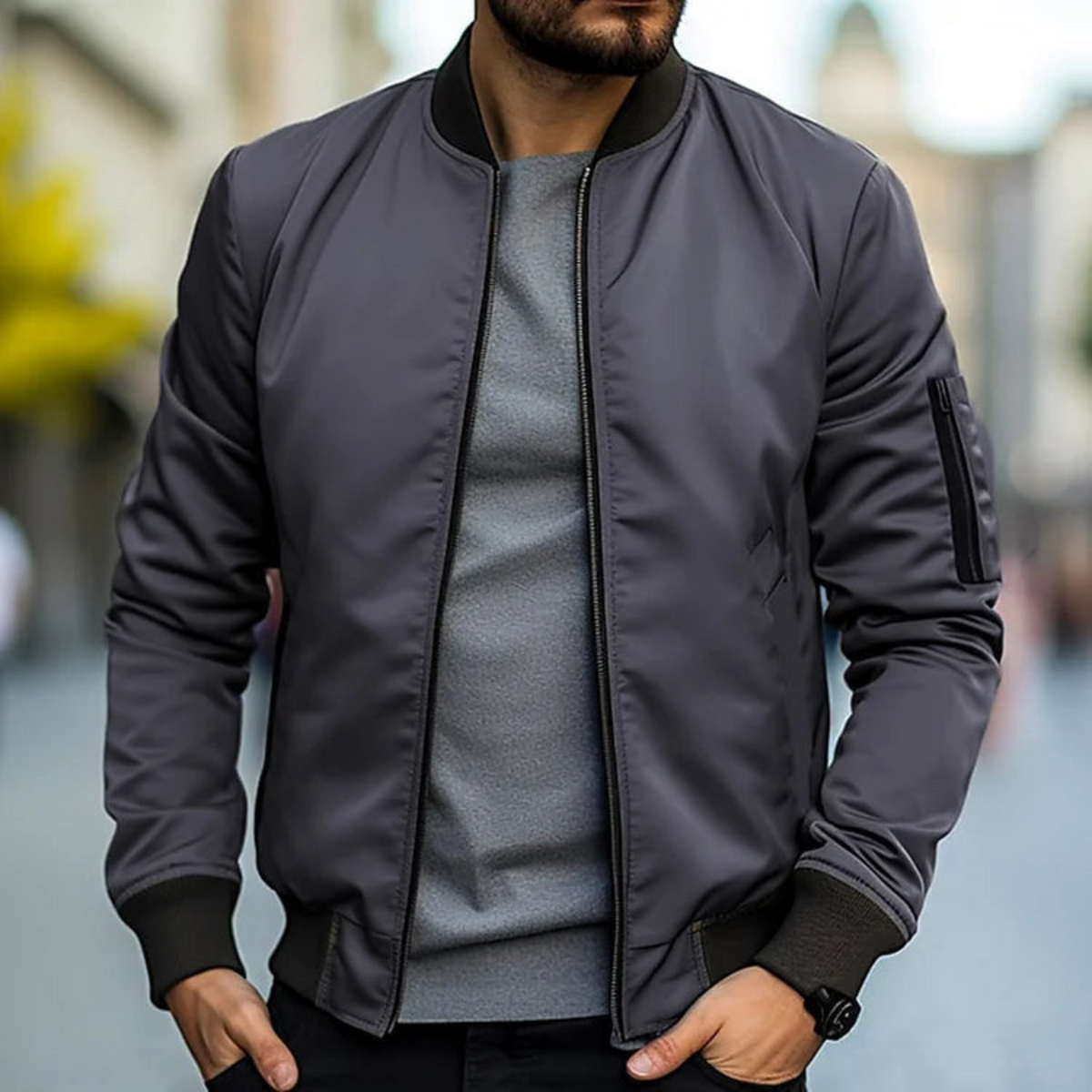 Veste Homme Bomber Style Urbain Col Montant 6
