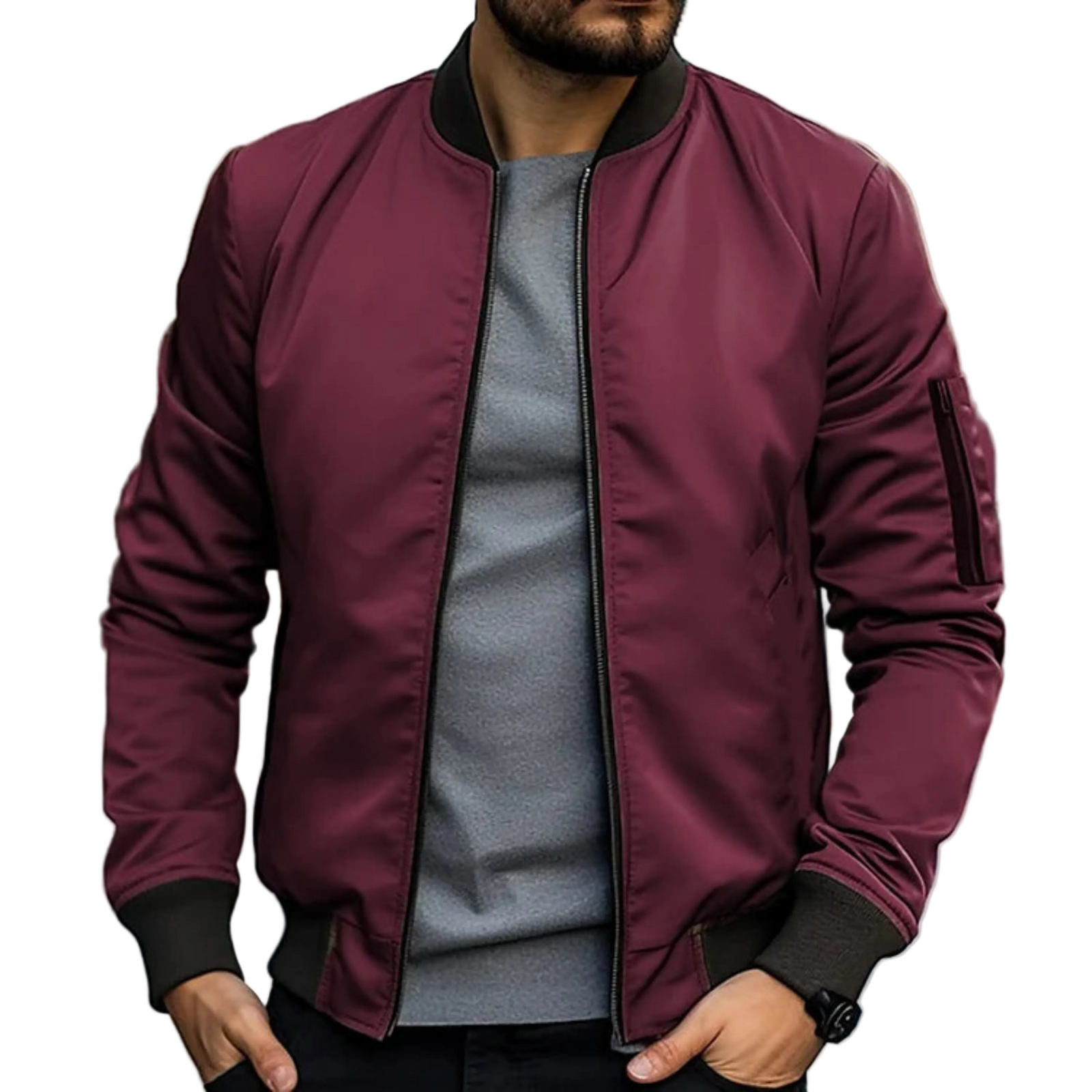 Veste Homme Bomber Style Urbain Col Montant 7