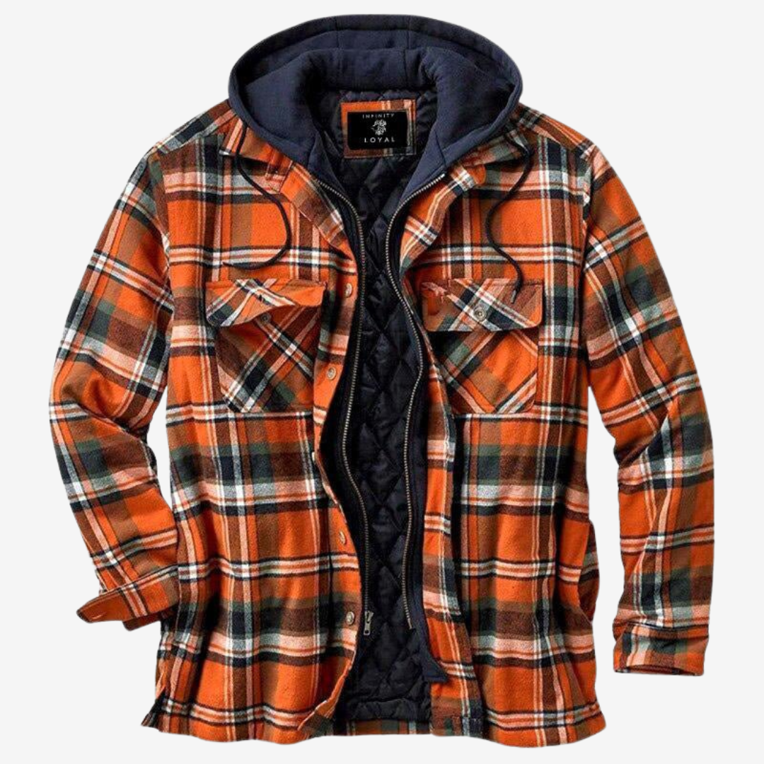Veste Homme à Capuche Carreaux Fleece Décontractée 3