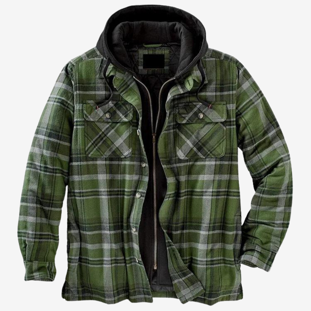 Veste Homme à Capuche Carreaux Fleece Décontractée 4