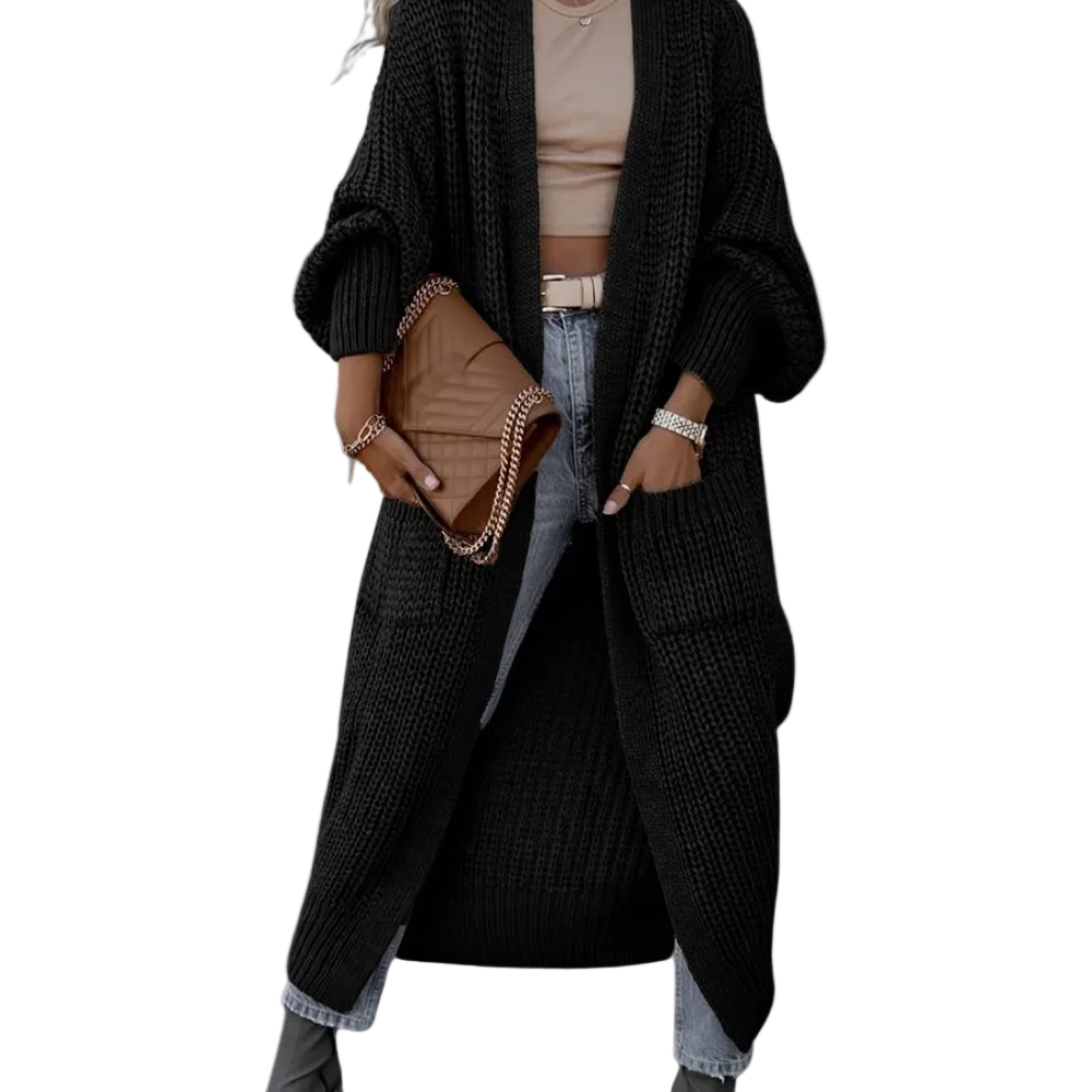 Veste Longue Tricotée Femme Chic 0