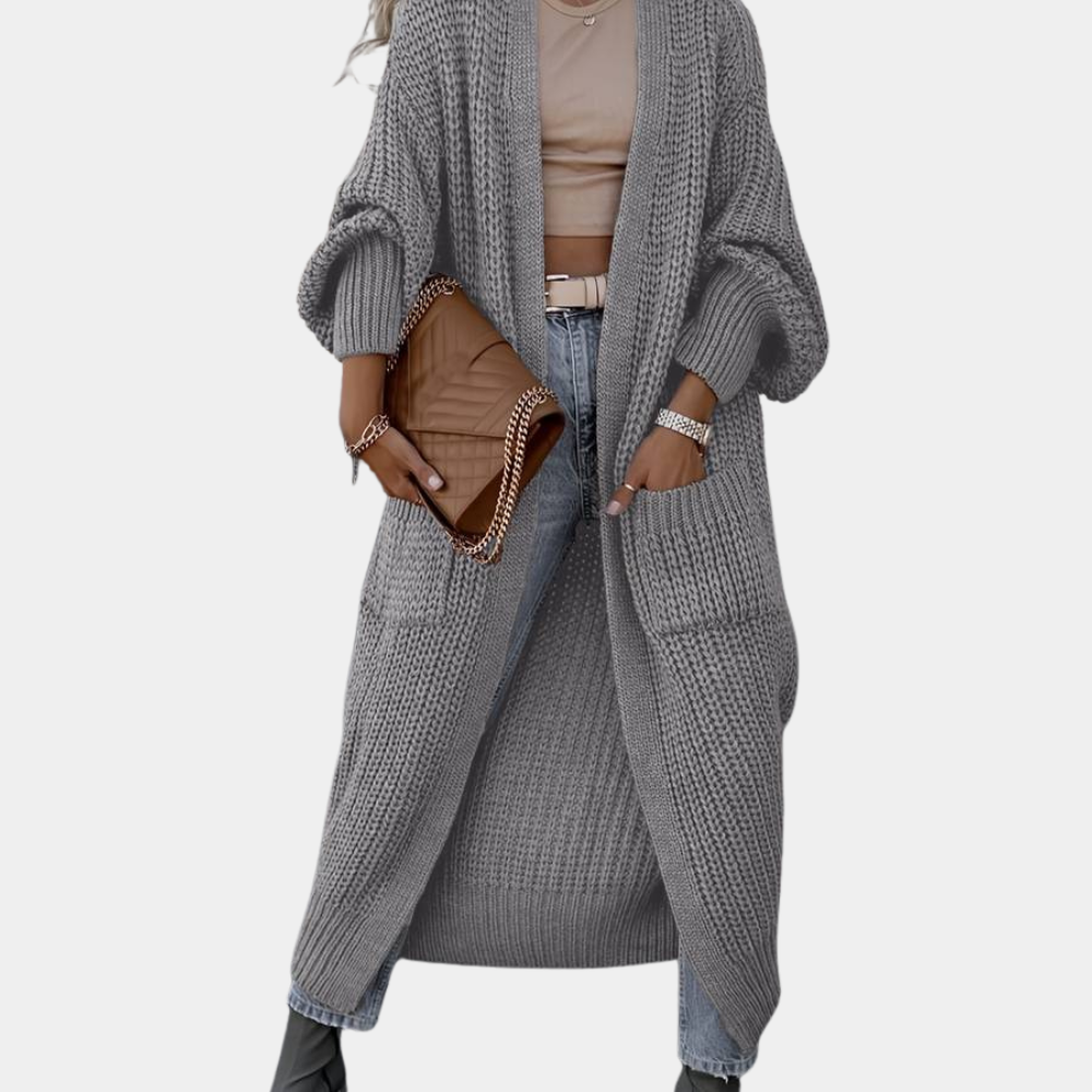 Veste Longue Tricotée Femme Chic 2
