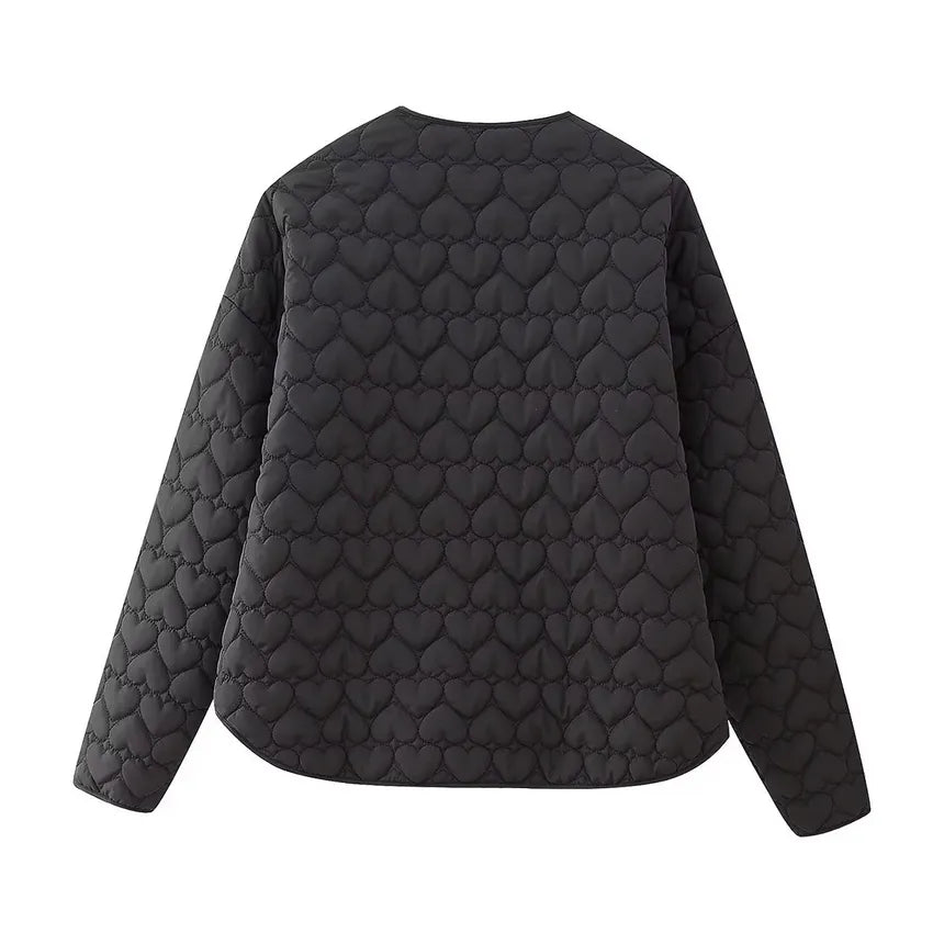 Veste Matelassée Femme à Motif Coeurs 2