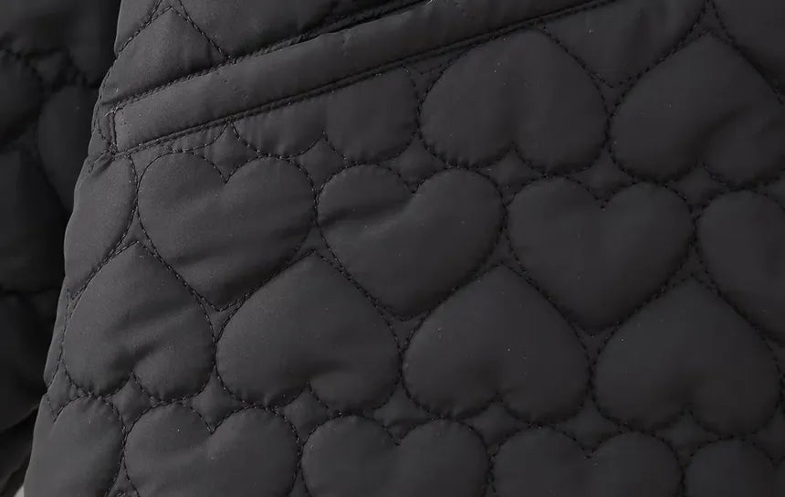 Veste Matelassée Femme à Motif Coeurs 3